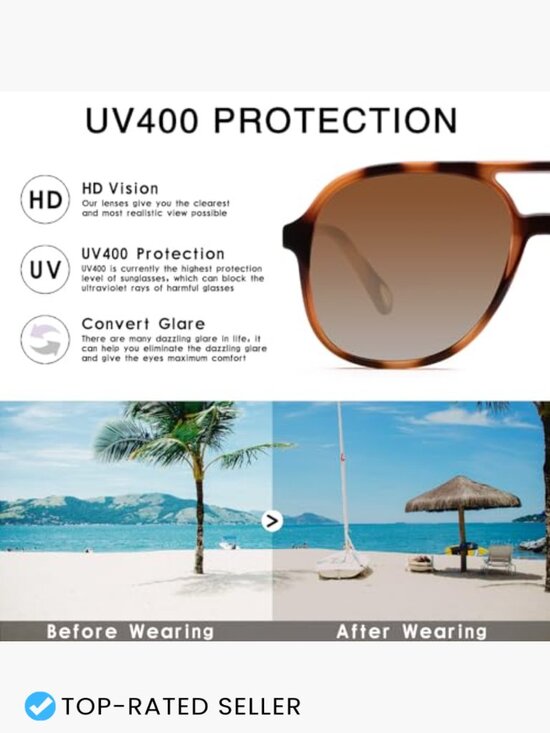 Retro Square Aviator Sunglasses Double Bridge UV400 Protection Unisex 3 Pack
